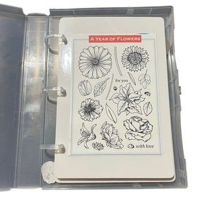 A YEAR OF FLOWERS RUBEBR STAMP SET OF 21 STAMPS  Buds And Vases 14 Stamps Set